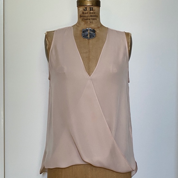 L'Agence Mila Silk Draped V-Neck Blouse - Picture 4 of 6